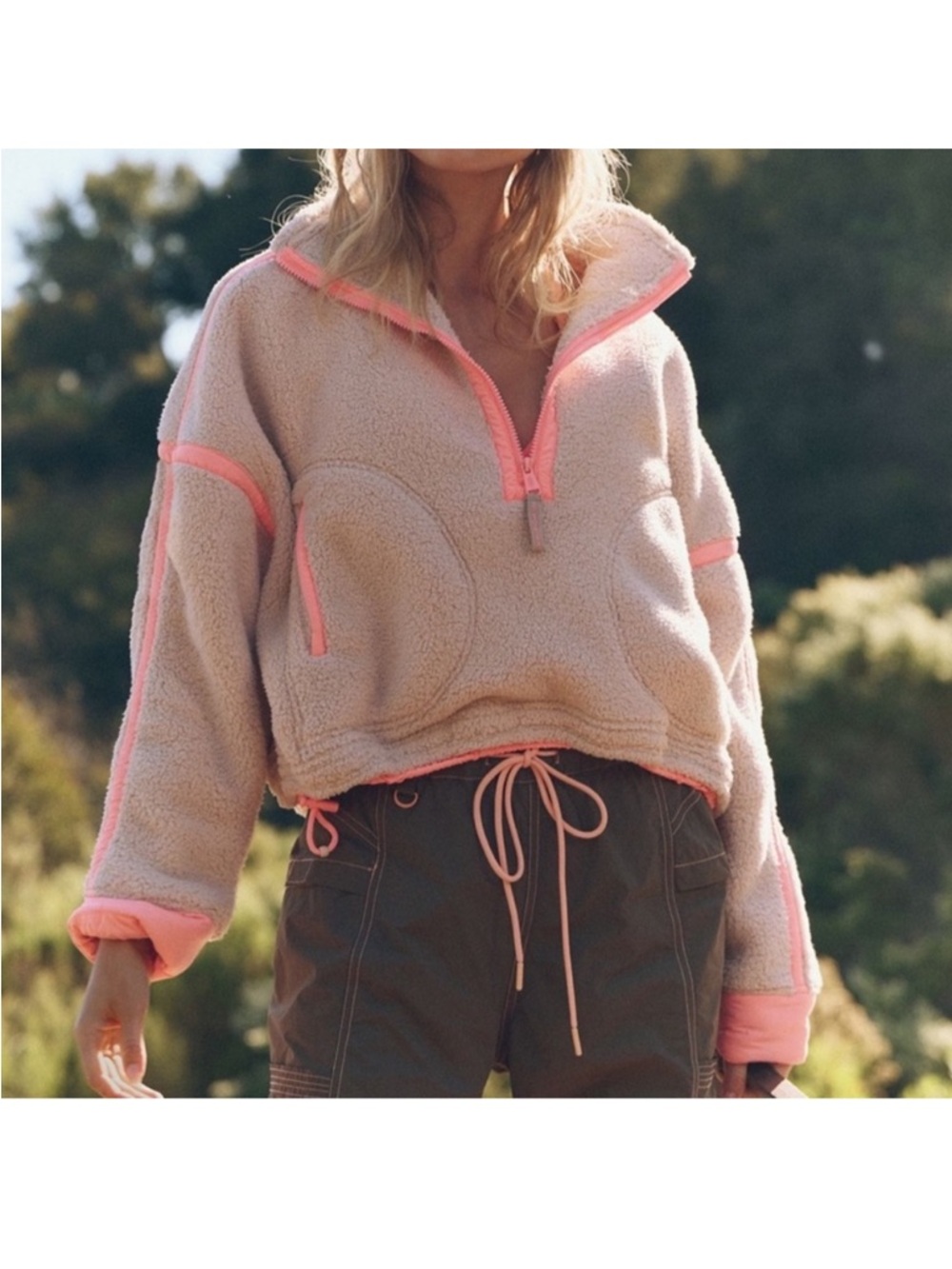 Free People Mountain High Half Zip Fleece FP Movement Home Plate Combo XS NWT